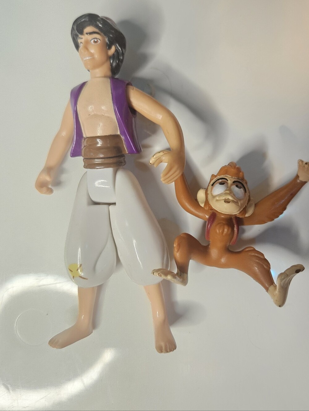 Vintage 90s Disney Aladdin & Abu Action Figure Set Mattel